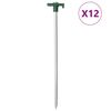 vidaXL Teltplugger 12 stk 25 cm 7 mm galvanisert st&aring;l og PP