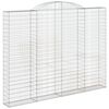 vidaXL Gabionkurver buede 5 stk 300x30x220/240 cm galvanisert jern