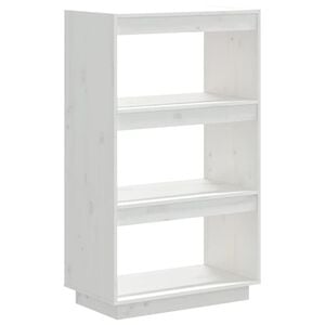vidaXL Bokhylle/romdeler hvit 60x35x103 cm heltre furu