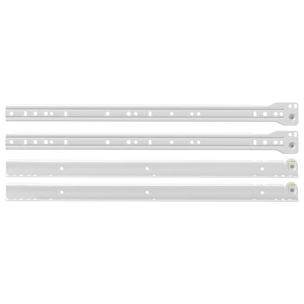 vidaXL Skuffeskinne 12 pcs Hvit 450 mm St&aring;l