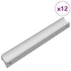 vidaXL H&aring;ndtak Ensfarget 12 stk. s&oslash;lv 105,7 x 7,4 x 15,5 mm Aluminium