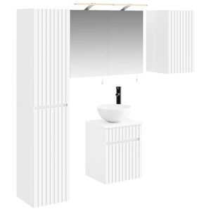 vidaXL Baderomsskapsett 5 pcs Hvit 40 x 10,5 x 60,5 cm Konstruert tre