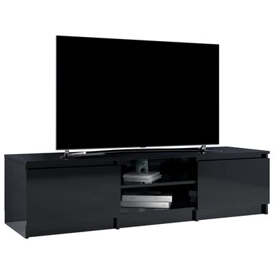 vidaXL TV-benk høyglans svart 140x40x35,5 cm sponplate