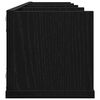 vidaXL Vegghylle med hylle Svart Eik 100 x 18 x 18 cm Konstruert tre