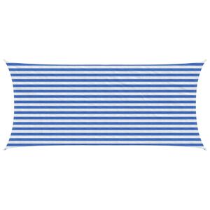 vidaXL Solseil Bl&aring; og hvit 2 x 4 m HDPE