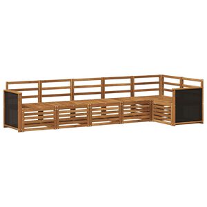 vidaXL Seksjonssofa Sett 5 pcs Naturlig Solid akasietre