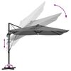 vidaXL Roma parasol med LED -stripelys Antrasitt 286 x 284 x 270 cm