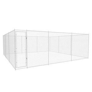 vidaXL Utend&oslash;rs hundeg&aring;rd galvanisert st&aring;l 570x570x185 cm