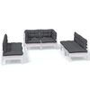 vidaXL Hagesofagruppe med puter 6 deler heltre furu