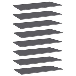 vidaXL Hylleplater 8 stk h&oslash;yglans gr&aring; 80x30x1,5 cm sponplate