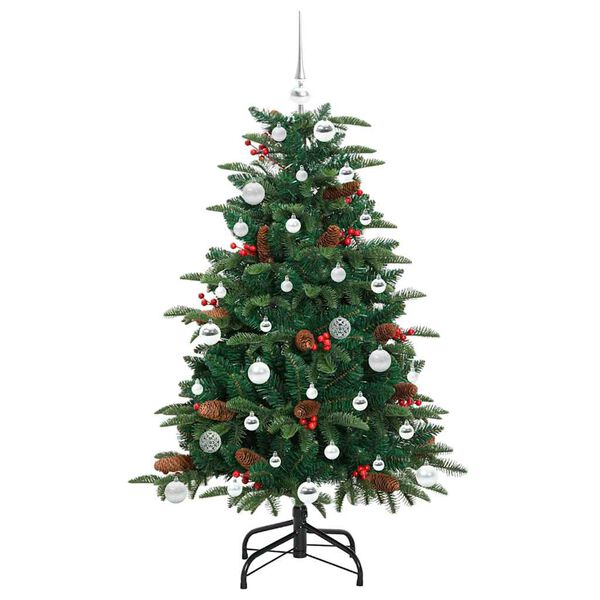 vidaXL Kunstig juletre med 150 LED gr&oslash;nn 150 cm PVC og Metall og Plast