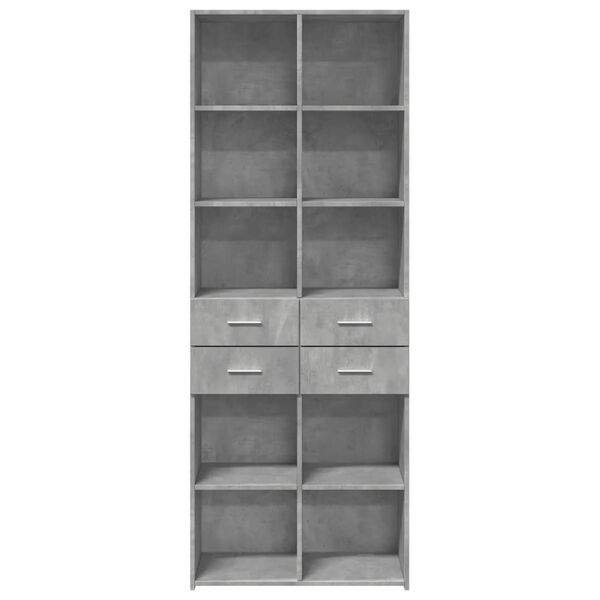vidaXL Highboard betonggr&aring; 70x42,5x185 cm konstruert tre