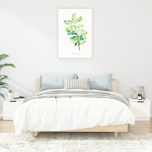 vidaXL Nattbord 2 stk h&oslash;yglans hvit 40x39x40 cm