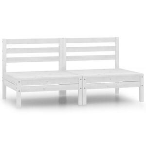 vidaXL 2-seters hagesofa hvit heltre furu