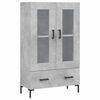 vidaXL Highboard betonggr&aring; 69,5x31x115 cm konstruert tre