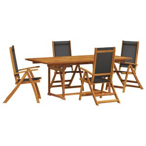 vidaXL Hagespisegruppe 5 deler heltre akasie og textilene
