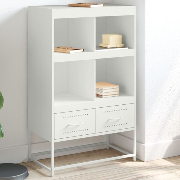 vidaXL Highboard hvit 68x39x111,5 cm stål