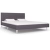vidaXL Sengeramme uten Madrass Gr&aring; Stoff 135x190 cm