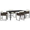 vidaXL Hage Spisegruppe 5 pcs Brun polyrotting