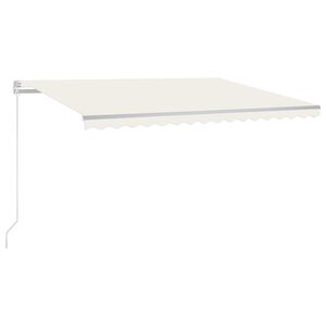 vidaXL Manuell uttrekkbar markise 450x300 cm kremhvit