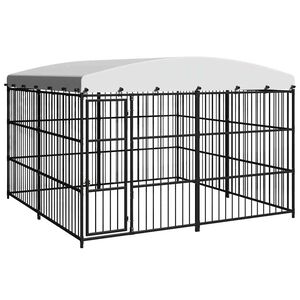 vidaXL Utend&oslash;rs hundeg&aring;rd med tak 300x300x210 cm