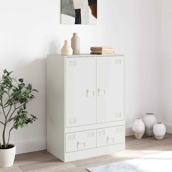 vidaXL Highboard hvit 67x39x95 cm st&aring;l