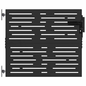 vidaXL Hageport 85 x 100 cm Pulverlakkert st&aring;l Svart L&aring;sbar