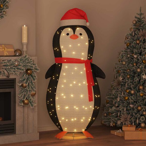 vidaXL Snø Pingvin Figur med 600 LED Varmhvit 78 x 88 x 180 cm stoff