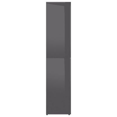 vidaXL Skoskap høyglans grå 80x39x178 cm sponplate