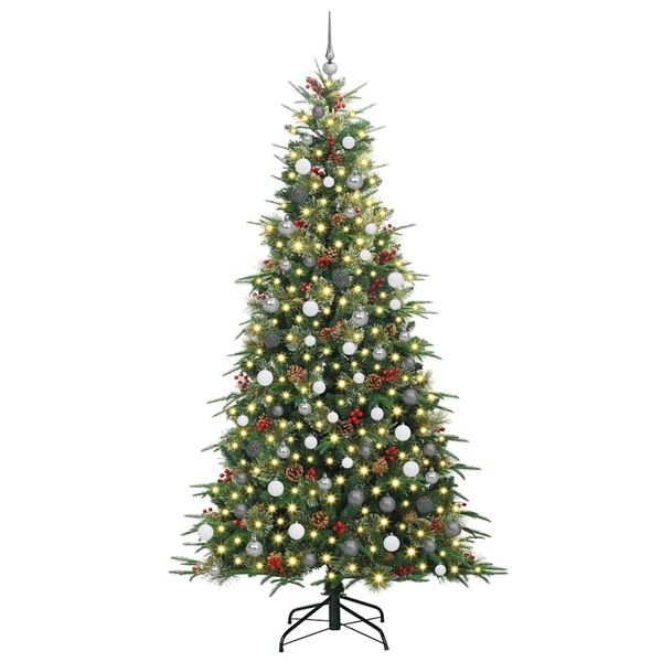 vidaXL Kunstig sammensatt juletre med 300 LED gr&oslash;nn 240 cm PE og PVC