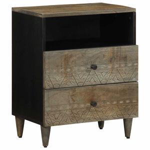 vidaXL Nattbord lysegr&aring; 50x33x60 cm heltre mango