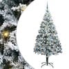 vidaXL Kunstig juletre med 300 LED Hvit 210 cm PVC og St&aring;l og Plast