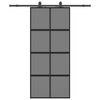 vidaXL Skyved&oslash;r med monteringssett svart 90x205 cm herdet glass