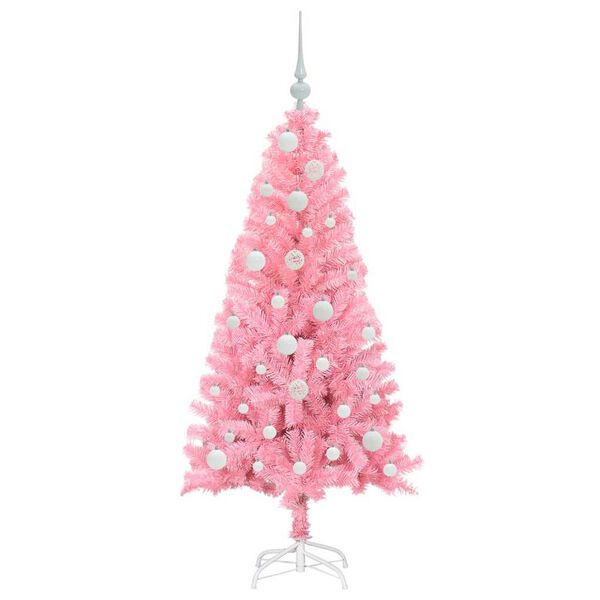 vidaXL Juletre med 150 LED med stativ Rosa 120 cm PVC