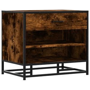 vidaXL Skobenk r&oslash;kt eik 60x40x53,5 cm konstruert tre og metall