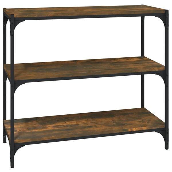 vidaXL Bokhylle r&oslash;kt eik 80x33x70,5 cm konstruert tre og st&aring;l