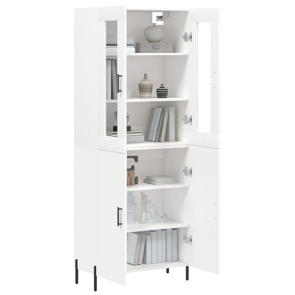 vidaXL Highboard hvit 69,5x34x180 cm konstruert tre