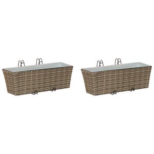 vidaXL Gelender 2 stk. Gr&aring; 50 x 17 x 17 cm Metall