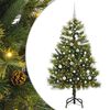vidaXL Kunstig hengslet juletre med kjegler gr&oslash;nn 150 cm
