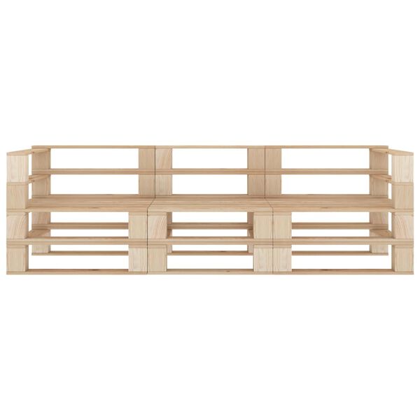 vidaXL 3-seters pallesofa for hage tre