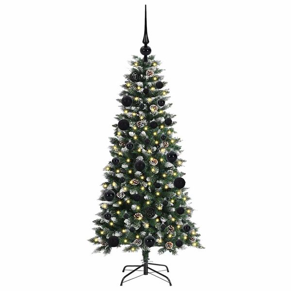 vidaXL Kunstig juletre med 150 LED gr&oslash;nn 120 cm PVC og plast og st&aring;l