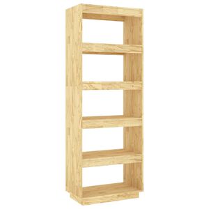 vidaXL Bokhylle/romdeler 60x35x167 cm heltre furu