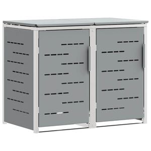 vidaXL Avfallsbeholderoppbevaring Gr&aring; 138 x 77,5 x 112,5 cm