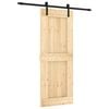 vidaXL Skyved&oslash;r Naturlig og svart 80 x 210 cm Massiv Furu Tre
