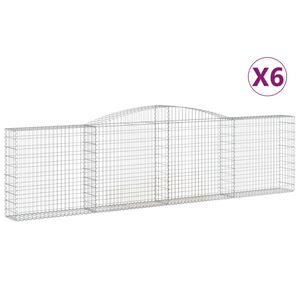 vidaXL Gabionkurver buede 6 stk 400x30x100/120 cm galvanisert jern