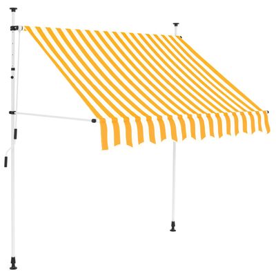 vidaXL Manuell uttrekkbar markise 150 cm oransje og hvite striper