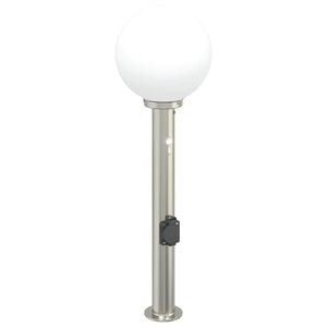 vidaXL Pullertlampe med sensor og stikkontakt 80 cm rustfritt st&aring;l IP44