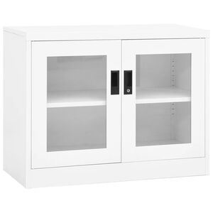 vidaXL Kontorskap hvit 90x40x70 cm st&aring;l