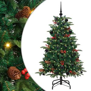 vidaXL Kunstig juletre med 150 LED gr&oslash;nn 150 cm PVC og Metall og Plast