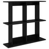 vidaXL Vegghylle Veggmontert Svart eik 80 x 20 x 75 cm Konstruert tre